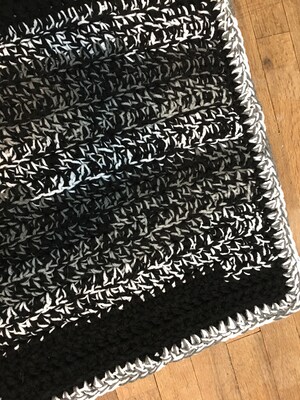 Handmade Soft Area Rug in Black, Gray, White - image1